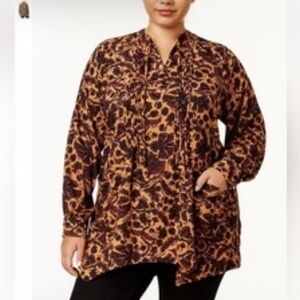 SEVEN7 x MELISSA MCCARTHY | Burgundy & Gold Tunic Tie-Up – 4X